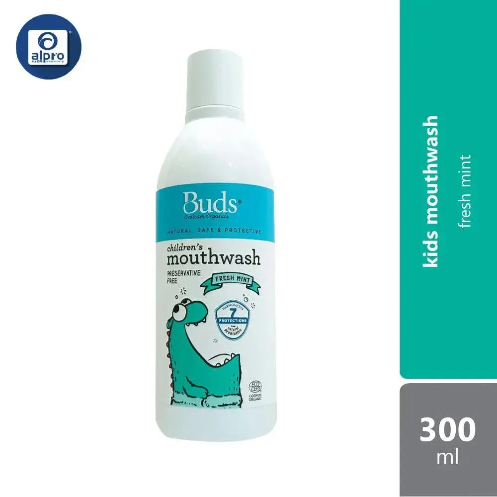 Buds Oralcare Organics Mouthwash 300ml (Green Apple/ Fresh Mint) | Prevents Tooth Decay Buds