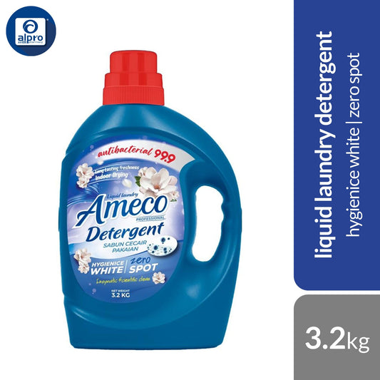 Ameco Professional Liquid Detergent (Hygienice White/ Fresh Shield/ Colour Care) 3.2kg | Ecofriendly Perfumed Detergent AMECO