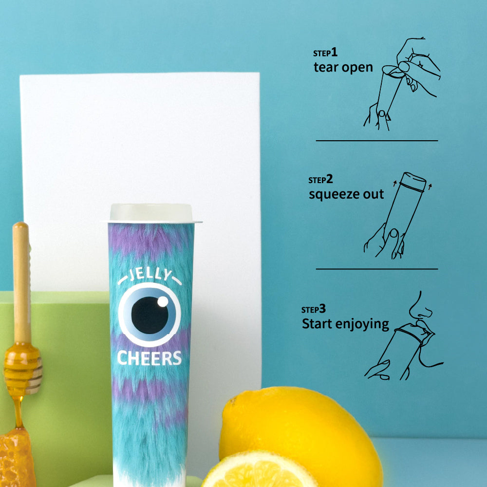CheersJelly Konjac Jelly Bundle 2 (Honey Lemon 6s + Peach 6s + Small Black Tea 2s) | Low Sugar & Only 25cal Per Stick CheersJelly