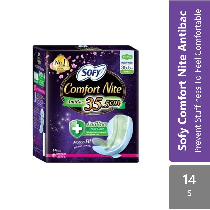 Sofy Body Fit Nite Anti Bacterial 35.5cm 14s Sofy