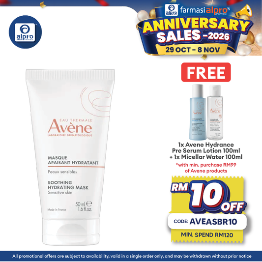 Avene Soothing Radiance Mask 50ml | Restore Skin's Elasticity & Suppleness