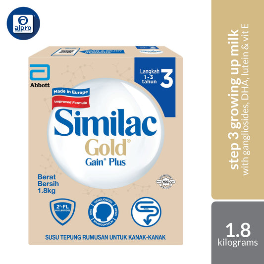Abbott Similac Gold Gain Plus Step 3 (GL+2FL) 1.8kg BIB | New Improved Formula