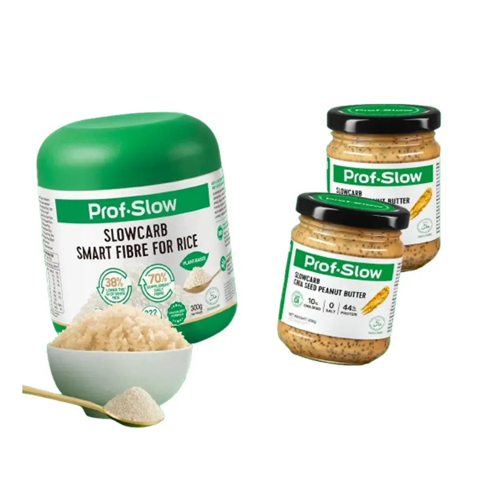 Prof. Slow Smart Fibre for Rice 300g + Prof. Slow Chia Seed Peanut Butter 200g Prof. Slow