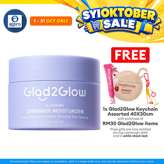 Glad2Glow Blueberry 5% Ceramide Barrier Repair Moisturizer 30g | Calms Inflamed & Irritated Skin