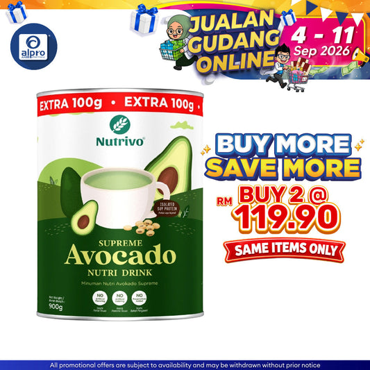 Nutrivo Supreme Avocado Nutri Drink 900g | High Fiber Nutrivo