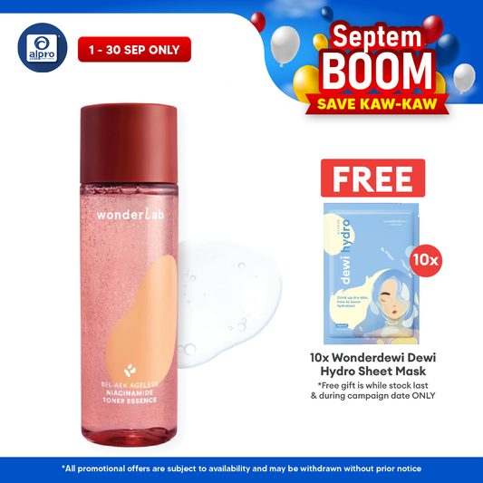 WonderLab BEL-AEK Ageless Niacinamide Toner Essence 150mL | Boosts Skin Repair & Glowing Skin WONDERLAB