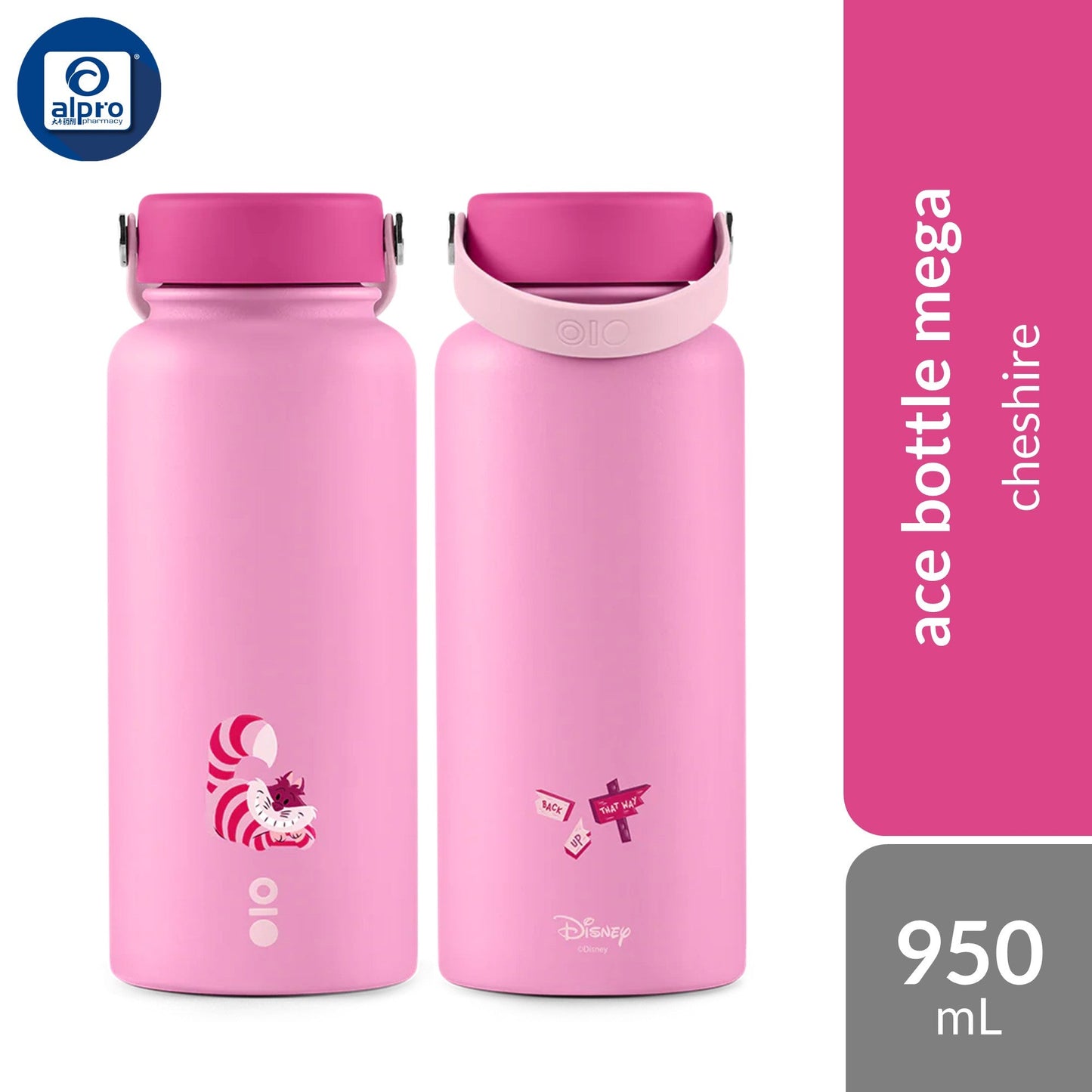 Montigo Disney Cats Ace Bottle Mega (Lucifer/ Mochi/ Cheshire) 950mL | Disney’s Iconic Whimsical Cats Montigo