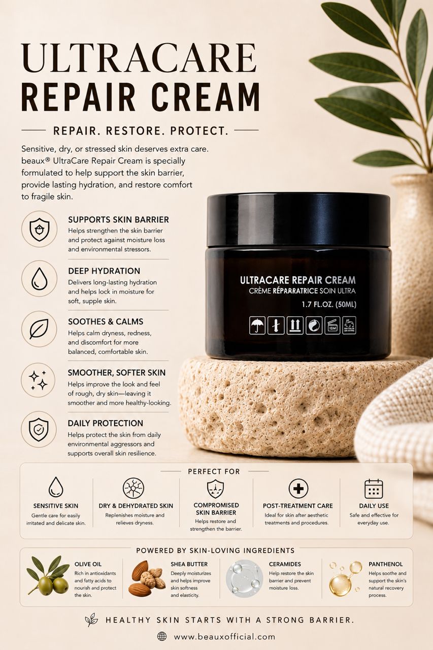 beaux Ultra Care Repair Cream 50ml | Soothe Acne – Prone Beaux
