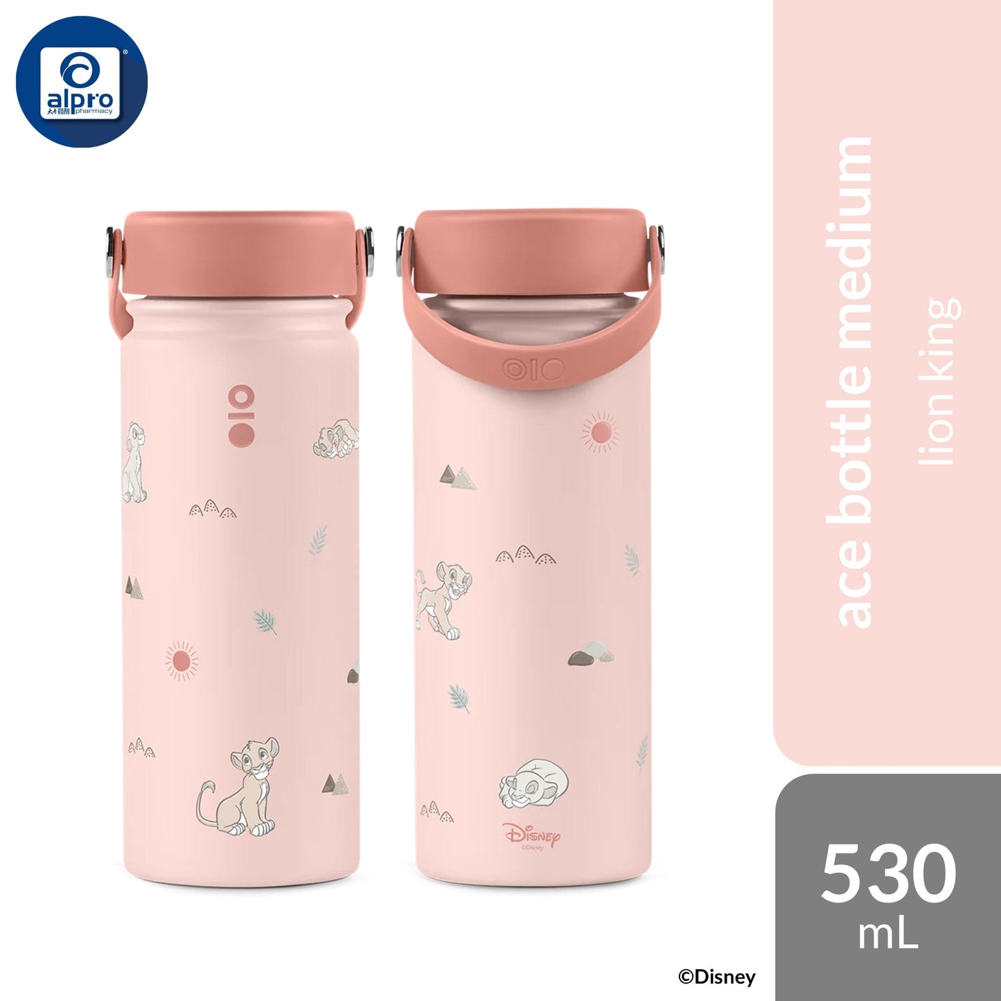 Montigo Disney Classics Ace Bottle Medium (Bambi/ Dumbo/ Lion King) 530mL | Disney’s Iconic Whimsical Childhood Friends Montigo