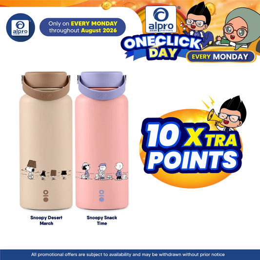 Montigo Ace Bottle Mega Peanuts Playbook Collection (Snoopy Desert March / Snoopy Snack Time) 950mL | Timeless Moments Montigo