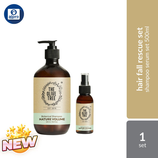 The Olive Tree Hair Fall Rescue Set Shampoo Serum Set (Shampoo & Hair Serum) The Olive Tree