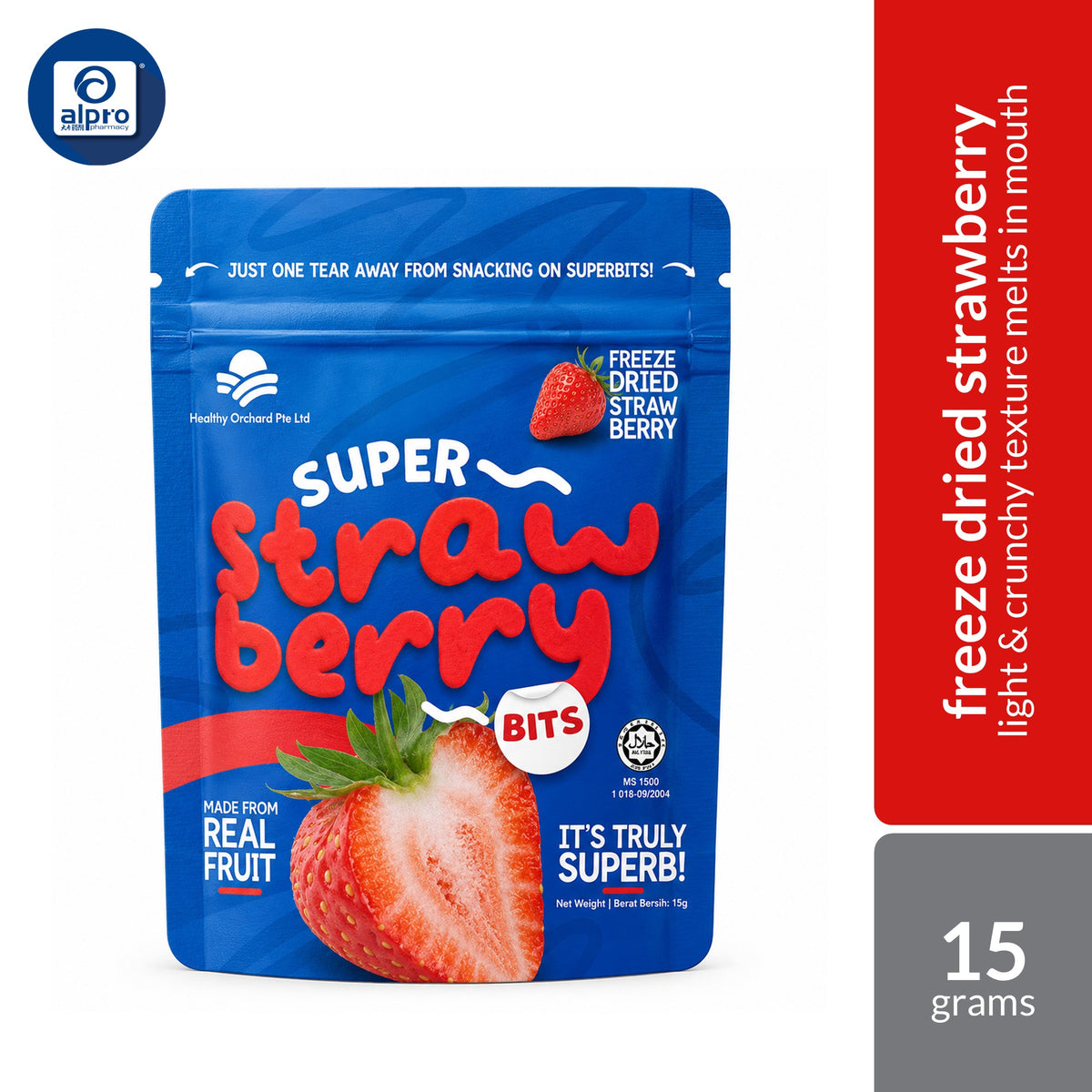 Superbits Freeze Dried Fruits (Banana / Dragon Fruit / Durian / Mango / Pineapple / Strawberry) 15g | Light & Crunchy