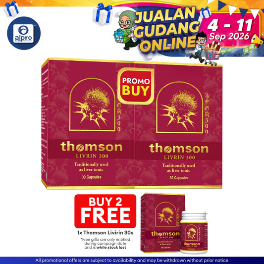 Thomson Livrin w Milk Thistle Extract 300mg 2x30s | Liver Health Thomson