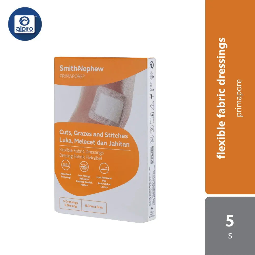 S&n Primapore Conformable Adhesive Dressing 8.3cm X 6cm 5s