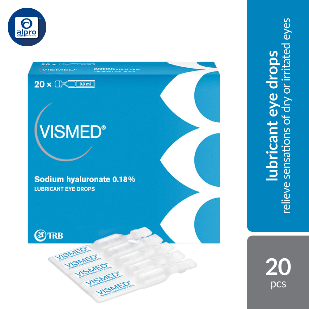 Vismed 0.18% Lubricant Eye Drops 0.3ml x 20s | Individual Packing Vismed