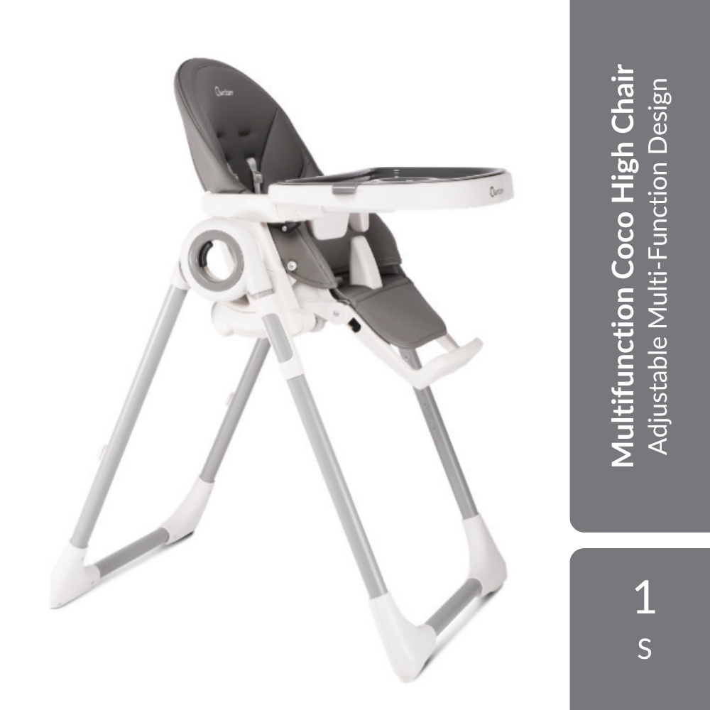 Quinton Multifunction Coco High Chair 1s | Adjustable Multi-Function Design For Feeding & Growing Babies (Grey) Quinton