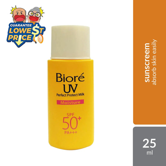 Biore UV Perfect Block Milk Moisture SPF50 25ml | Absorb Skin Easily Biore