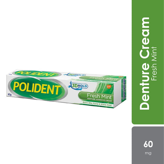 Polident Fresh Mint Denture Adhesive Cream 60g Polident