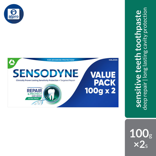 Sensodyne Repair & Protect – Extra Fresh (100g ×2s) | Advanced Sensitivity & Cavity Protection