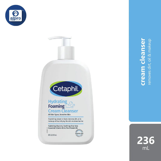 Cetaphil Hydrating Foaming Cream Cleanser 236ml | Hydrates And Soothes The Skin Cetaphil