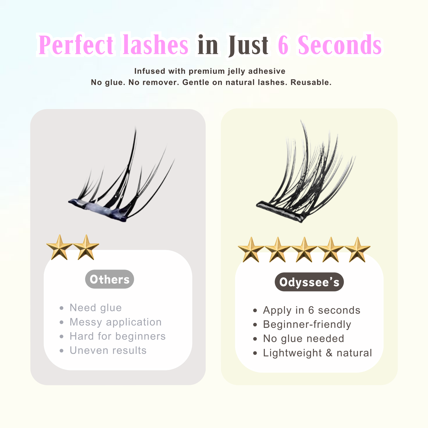 Odyssee Glue Free Lash 6 Pair With 12 Choices Of Patterns Odyssee