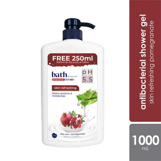 Bath Skin Refreshing Antibacterial Pomegranate Shower Gel 1000ml | Supports the Skin Protective Barries GSO