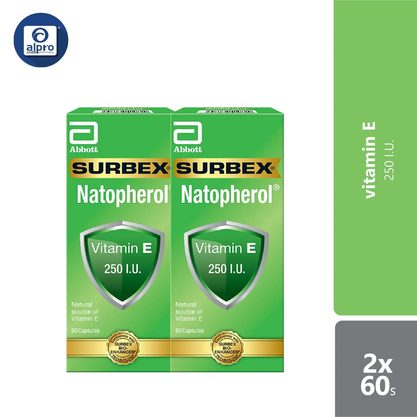 Abbott Surbex Natopherol Vitamin E 2x60s Abbott Surbex