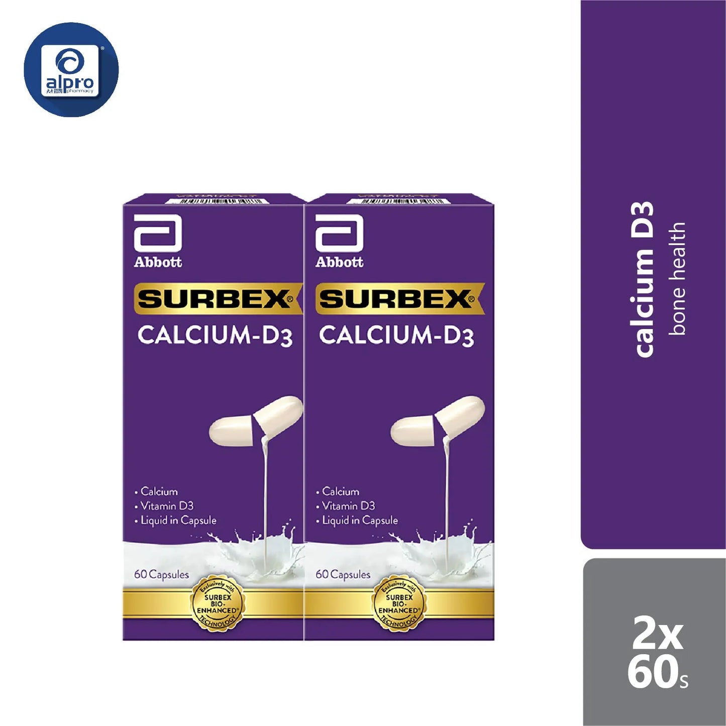 Abbott Surbex Calcium D3 2x60s | Bone Health Abbott Surbex