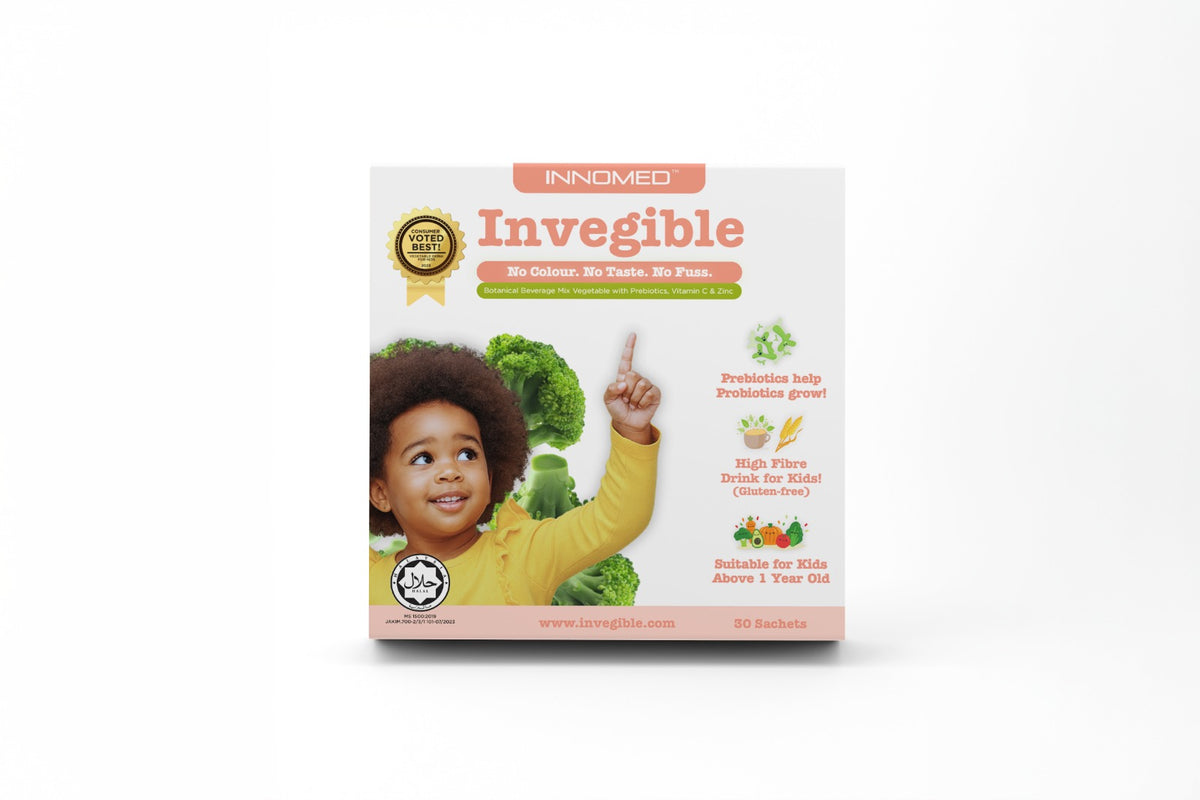 Innomed Invegible Botanical Beverage Mix Vegetable with Prebiotics, Vitamin C & Zinc 30s | Support Daily Green Nutrition