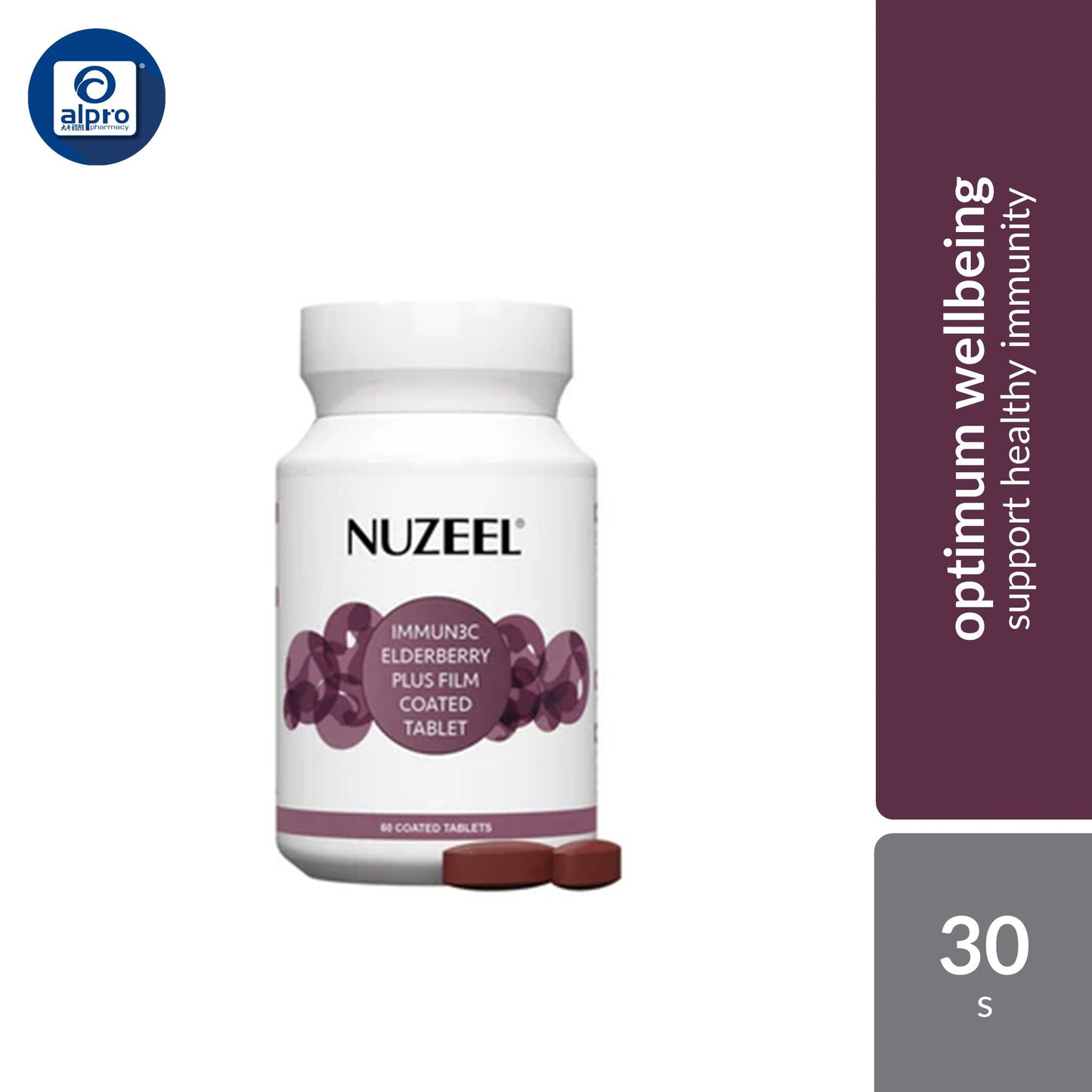 Nuzeel Immun3c Elderberry Plus Film Coated Tablet 30s | Complete Shield Nuzeel