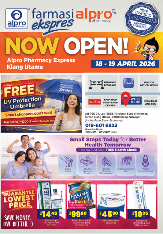 Grand Opening Alpro Pharmacy Klang Utama 18-19 April 2026 Alpro Alliance Sdn. Bhd