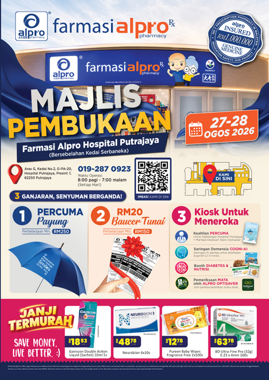 Majlis Pembukaan Farmasi Alpro Hospital Putrajaya 27-28 Ogos 2026 Alpro Alliance Sdn. Bhd.