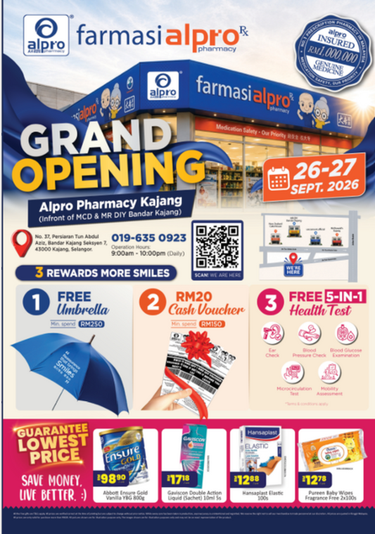 Grand Opening Alpro Pharmacy Kajang 26 - 27 September 2026