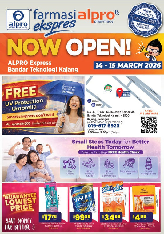 GRAND OPENING ALPRO EXPRESS BANDAR TEKNOLOGI KAJANG 14 - 15 MARCH 2026 Alpro Alliance Sdn. Bhd