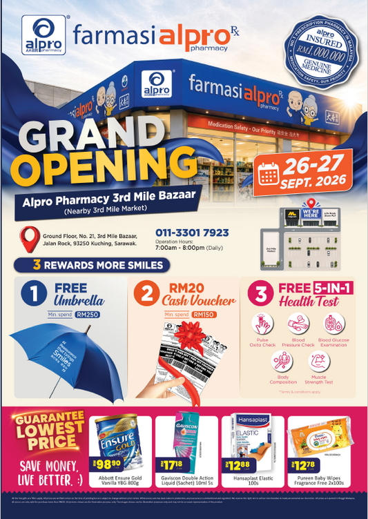 Grand Opening Alpro Pharmacy 3rd Mile Bazaar 26 - 27 September 2026