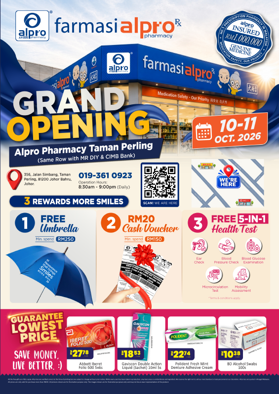 Grand Opening Alpro Pharmacy Taman Perling 10-11 October 2026