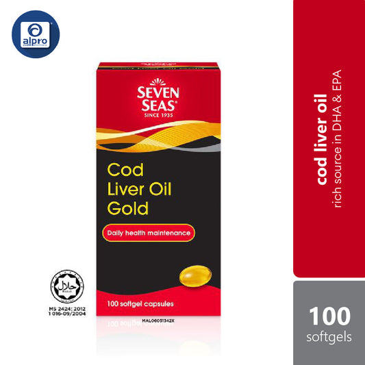 Sevenseas Cod Liver Oil Gold 100s | Rich Source of DHA & EPA Sevenseas