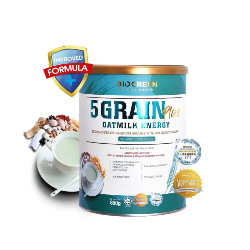 Biogreen 5 Grain Plus Oatmilk 850g Biogreen