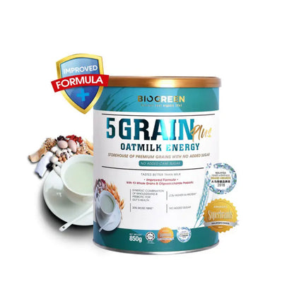 Biogreen 5 Grain Plus Oatmilk 850g Biogreen