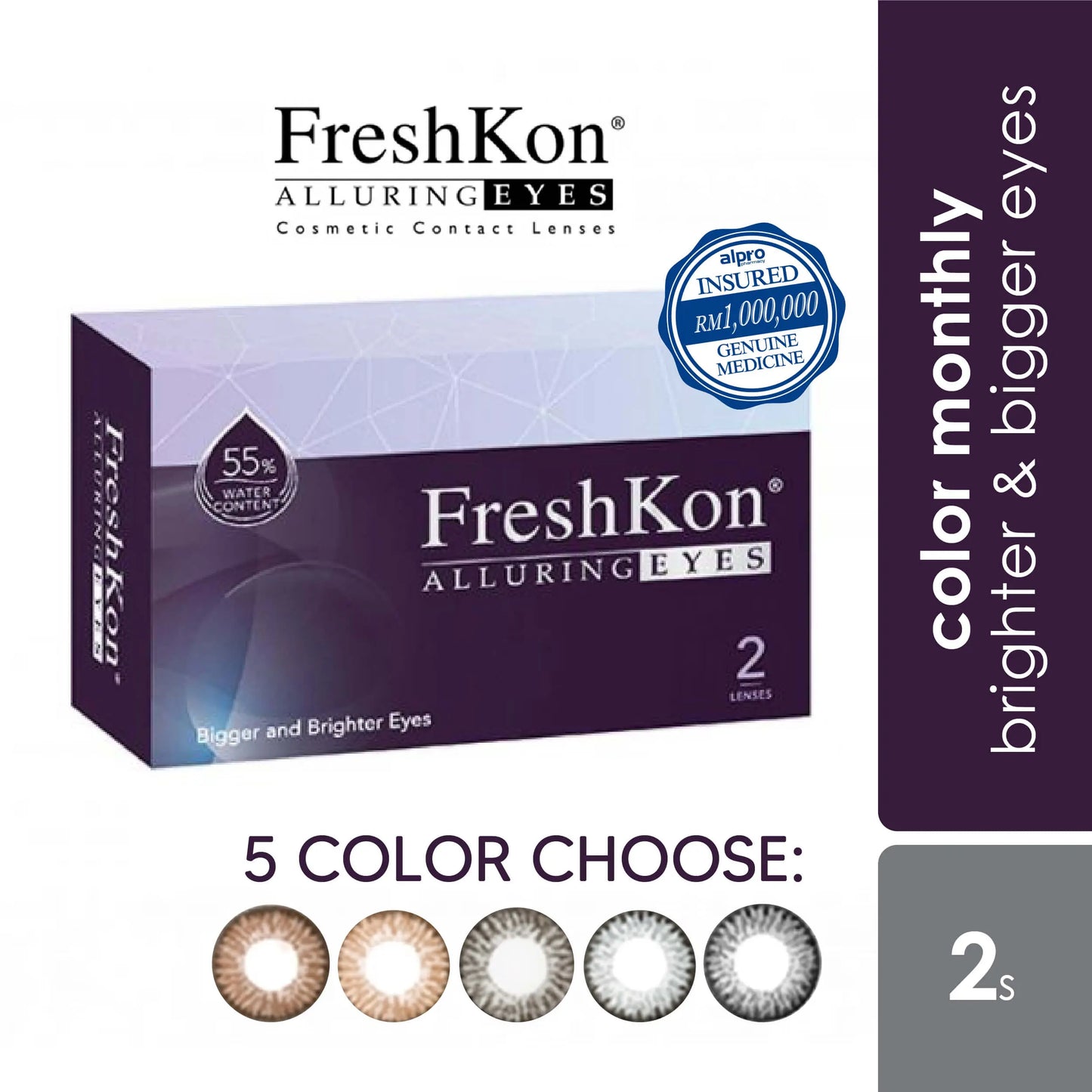 oculus-freshkon-alluring-eyes-2s-colour-monthly-contact-lenses-magnetic-grey product image 1