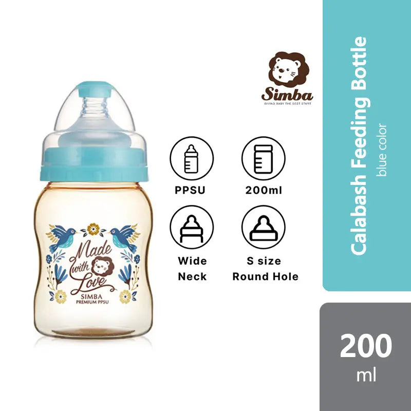 simba-dorothy-wonderland-ppsu-wide-neck-calabash-feeding-bottle-200ml-blue-green product image 1