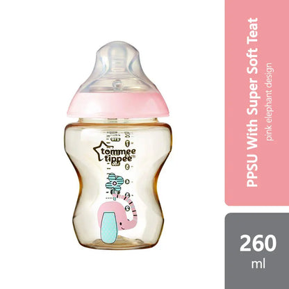 tommee-tippee-closer-to-nature-ppsu-with-super-soft-teat-260ml-9oz-blue-bird-pink-elephant product image 1