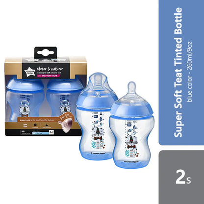 tommee-tippee-closer-to-nature-tinted-bottle-2s-260ml-multiple-colours product image 1