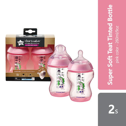 tommee-tippee-closer-to-nature-tinted-bottle-2s-260ml-multiple-colours product image 1