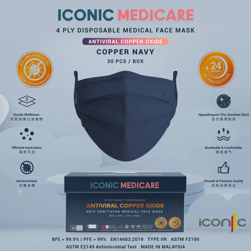 iconic-4ply-copper-oxide-medical-face-mask-copper-nany-with-ear-loop-30s-for-kids-au product image 1
