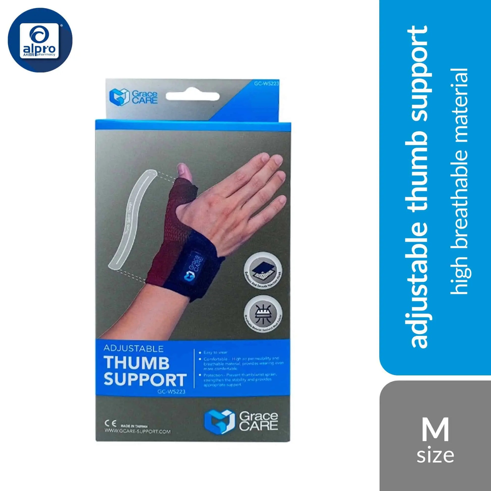 grace-care-adjustable-thumb-support-ws223-size-s-m-high-breathable-material product image 1