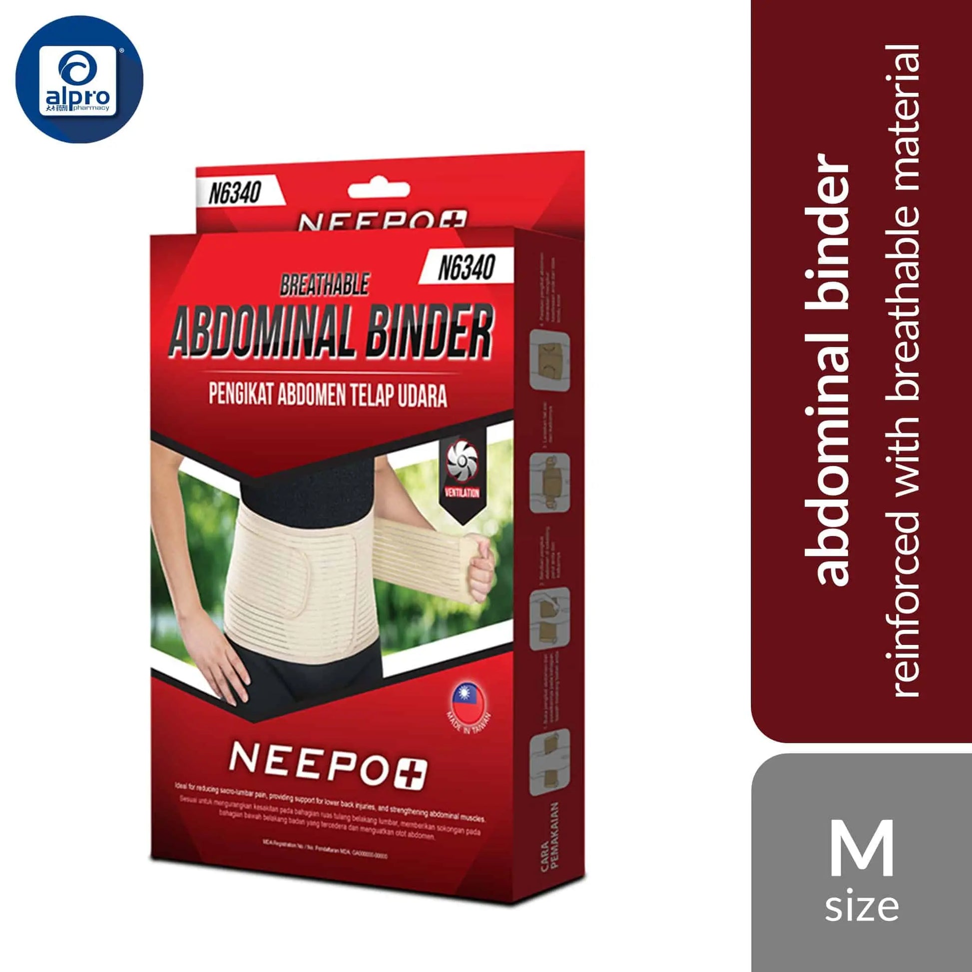 neepo-n6340-abdominal-binder-size-m-l-xl-xxl-xxxl-reinforced-with-breathable-material product image 1