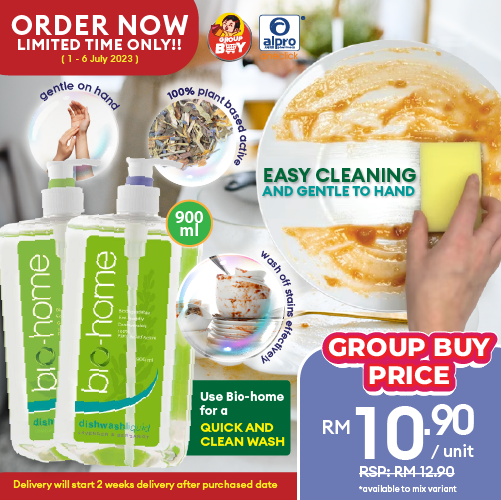[Group Buy. Delivery starts on 12/7/2023] Bio-Home Dishwashing Liquid 900ml  | 5x concentrated Bio-home