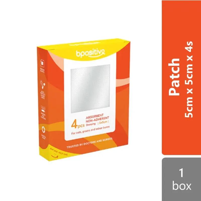 bpositive-absorbent-non-adherent-dressing-5-x-5-cm-4s-less-painful-when-changing-the-dressing