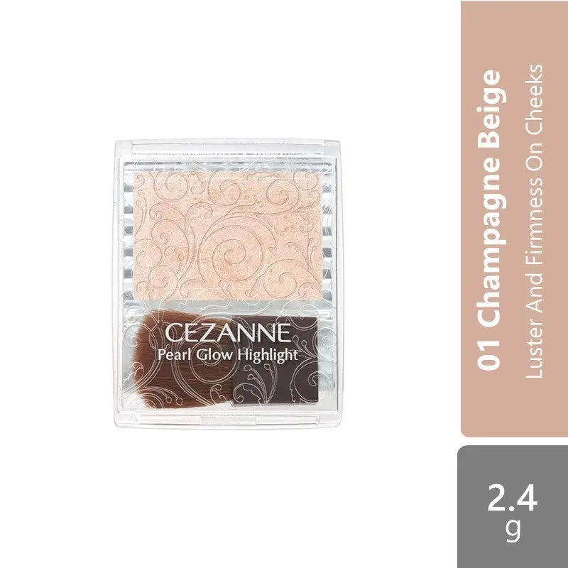 Cezanne Pearl Glow Highlight (01 Champagne Beige/02 Rose Beige/04 Shell Pink) |  Luster And Firmness On Cheeks Cezanne